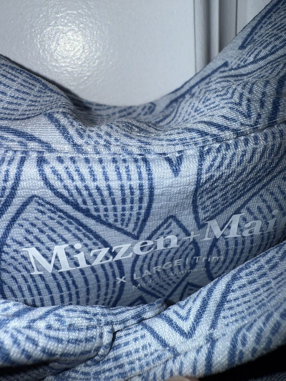 NEW Mizzen+Main Halyard Polo SS Shirt Mens XL Sky Woodblock Trim Fit MSRP $98 - Picture 4 of 5